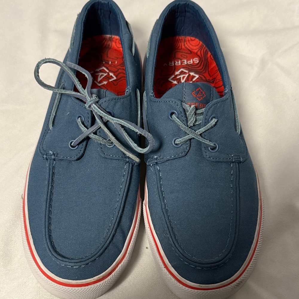 Sperry Men's Canvas Boat Shoes in Blue and Red